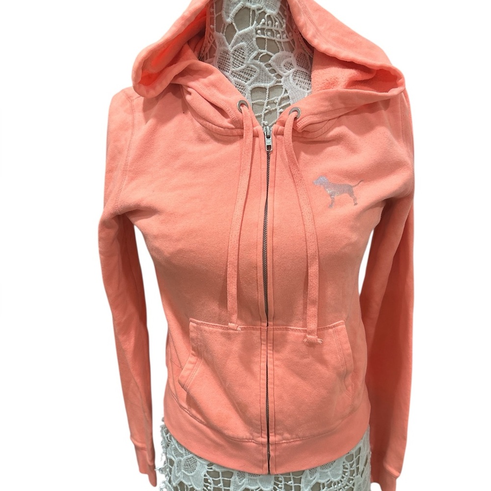 Victoria's Secret Peach Zip-Up Hoodie sz small
